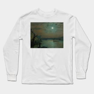 Southwark Bridge by Moonlight by John Atkinson Grimshaw Long Sleeve T-Shirt